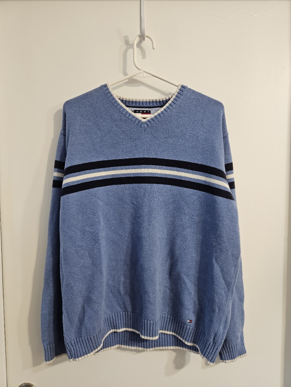 Vintage Tommy Hilfiger Cotton Knit V-Neck Sweater